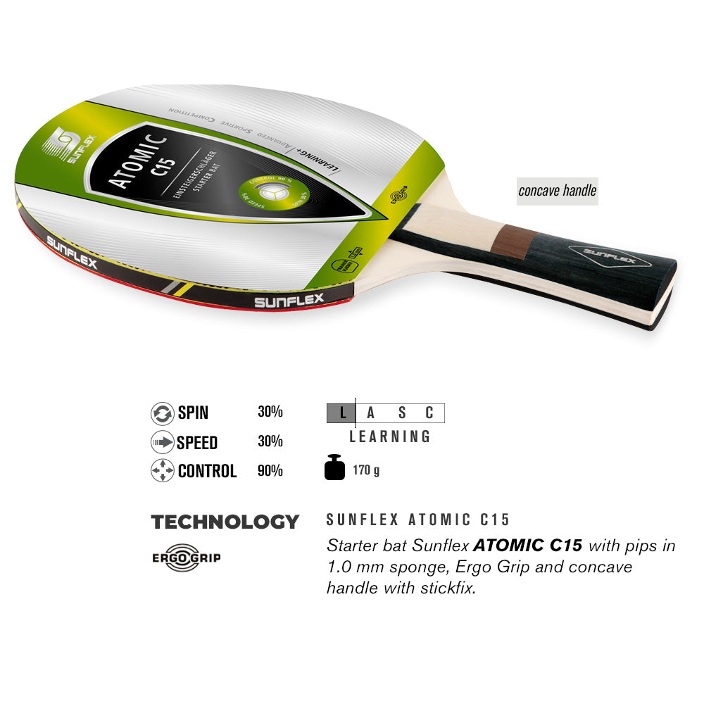 Sunflex Atomic C15 Table Tennis Bat