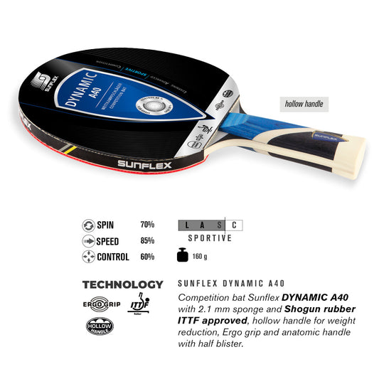 Sunflex Dynamic A40 Table Tennis Bat
