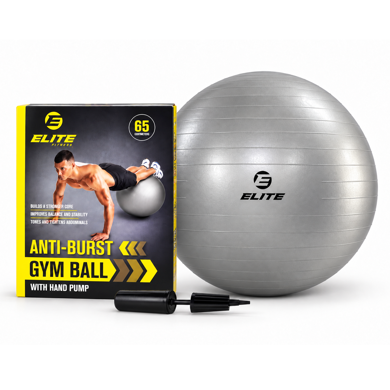 Elite Fitness  Gym Ball with Hand Pump