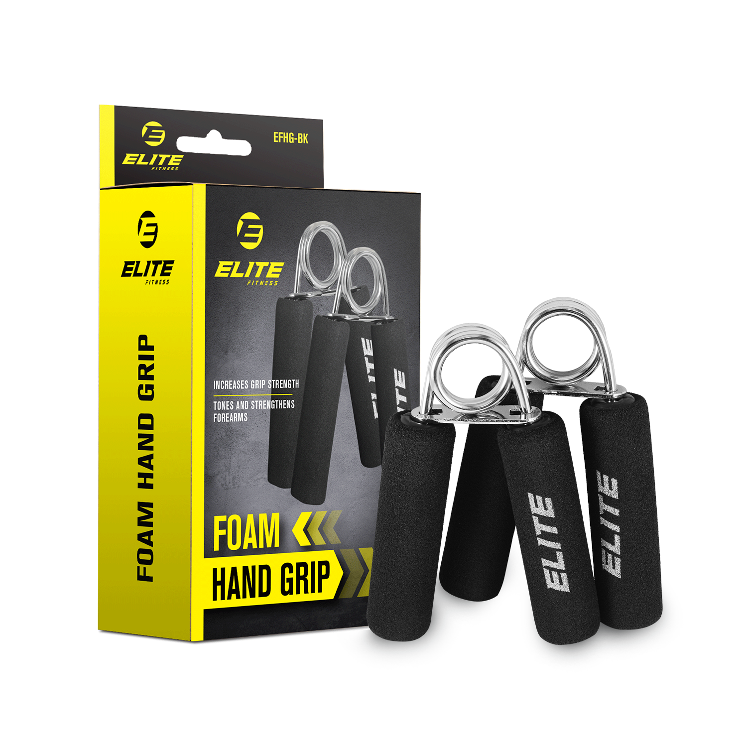 Elite Fitness Ergonomic Foam Hand Grip - Pair