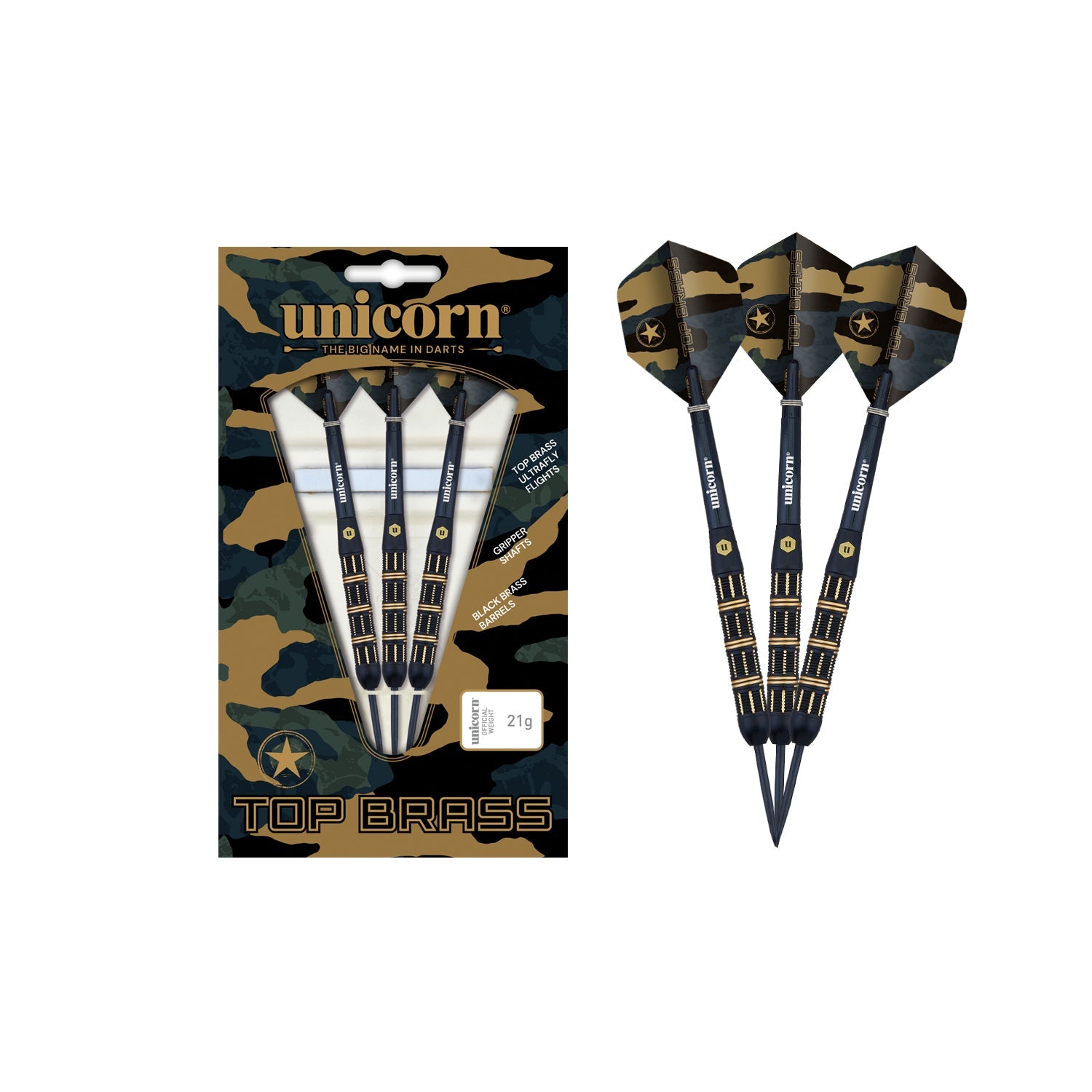Unicorn Top Brass 3 Dart Set