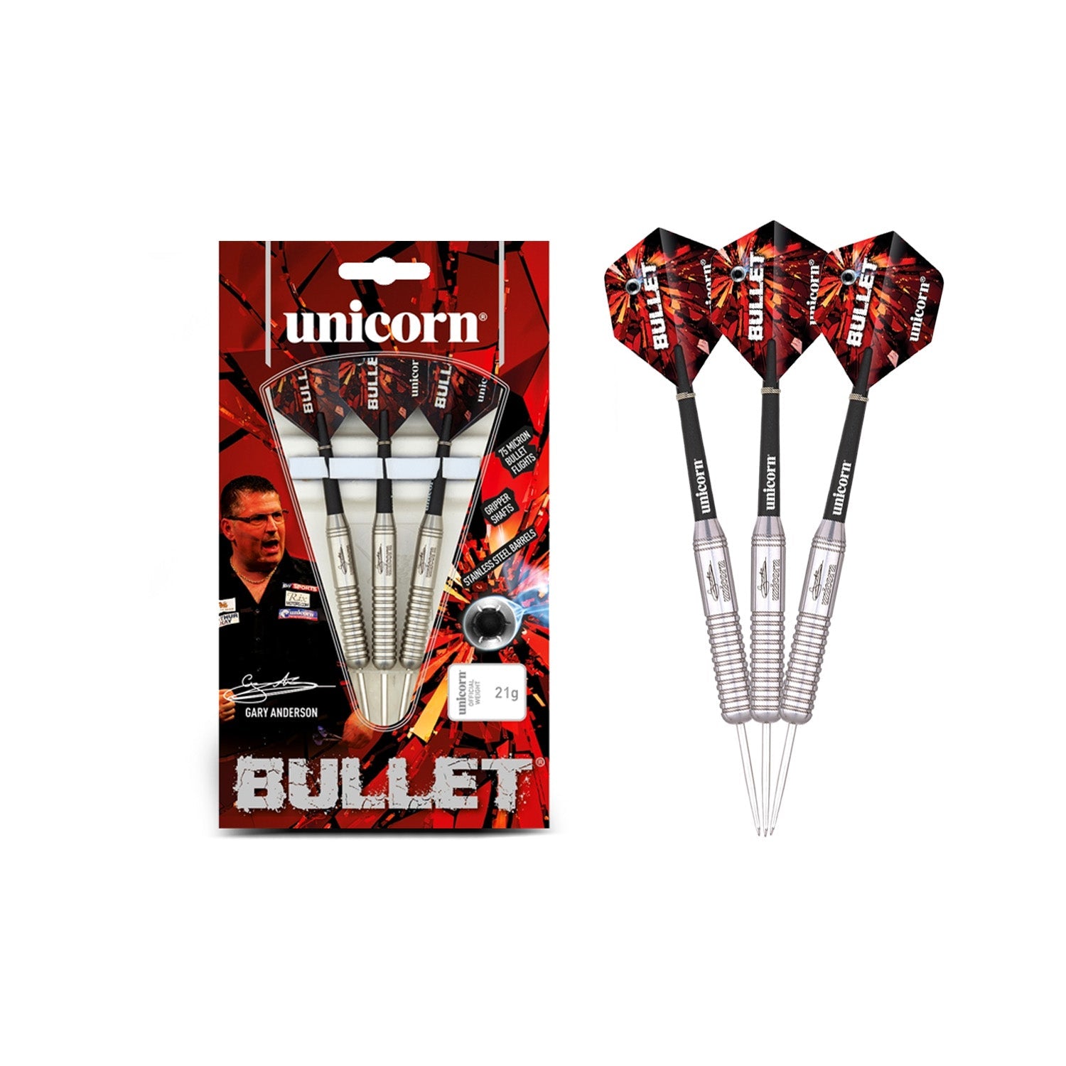 Unicorn Bullet Darts - Steel Tip Stainless Steel