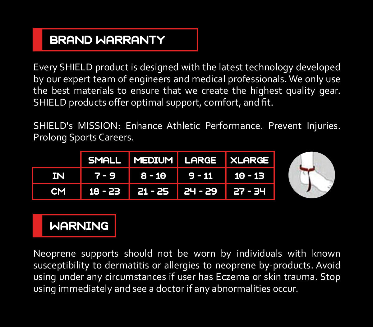 Shield ZL6870 Neoprene Adjustable Ankle Support  - 1pc