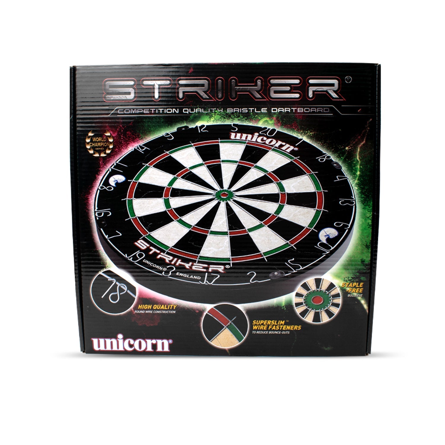 Unicorn Striker Bristle Dartboard with Dart Set