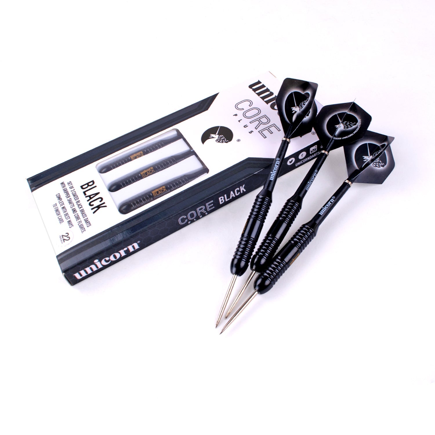 Unicorn Core Plus Win Black Brass Darts
