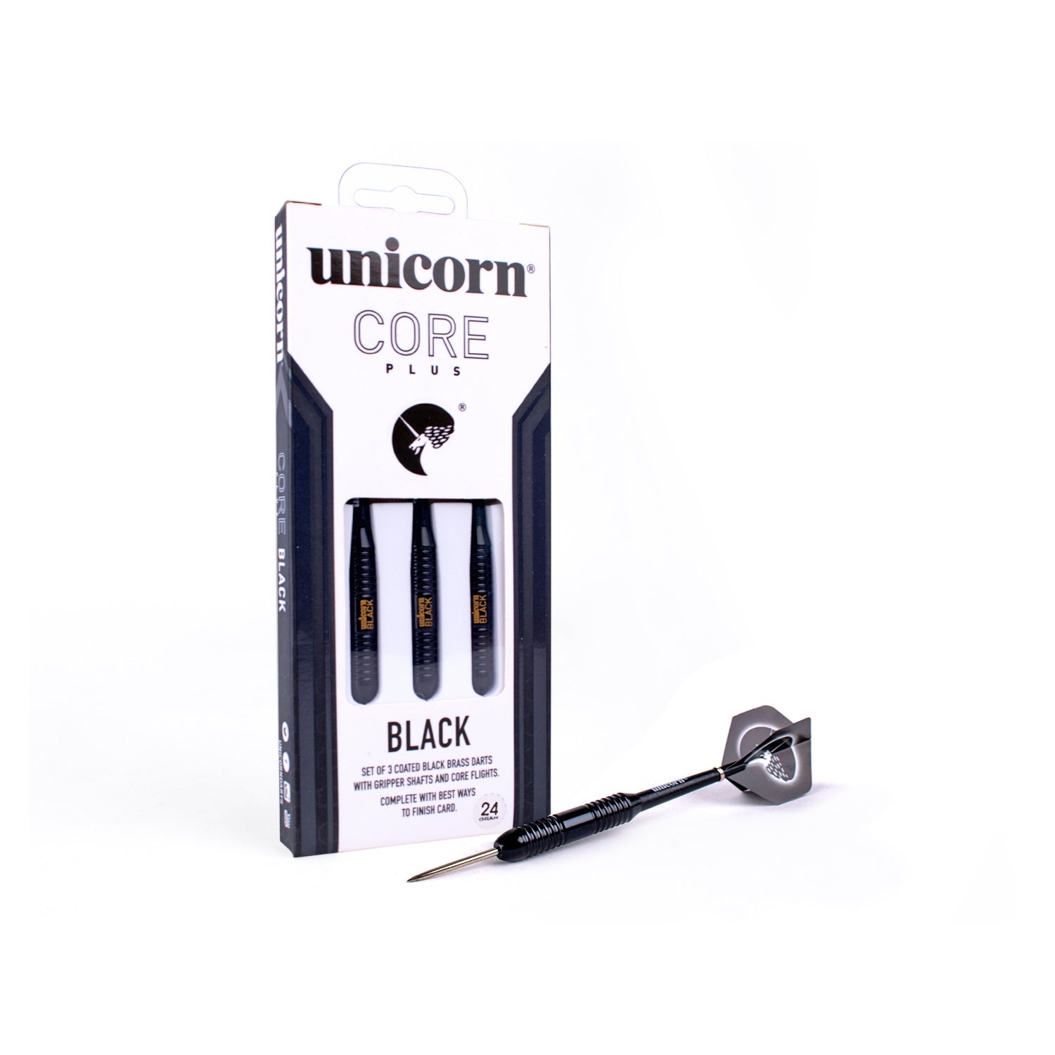 Unicorn Core Plus Win Black Brass Darts