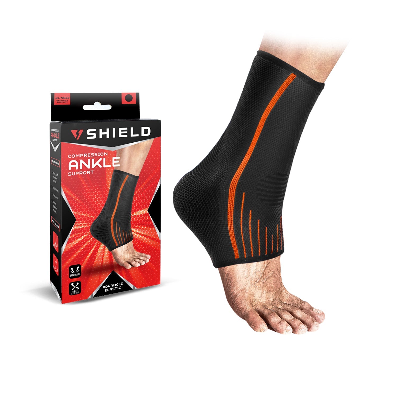 Shield ZL9633 Elastic Compression Ankle Support