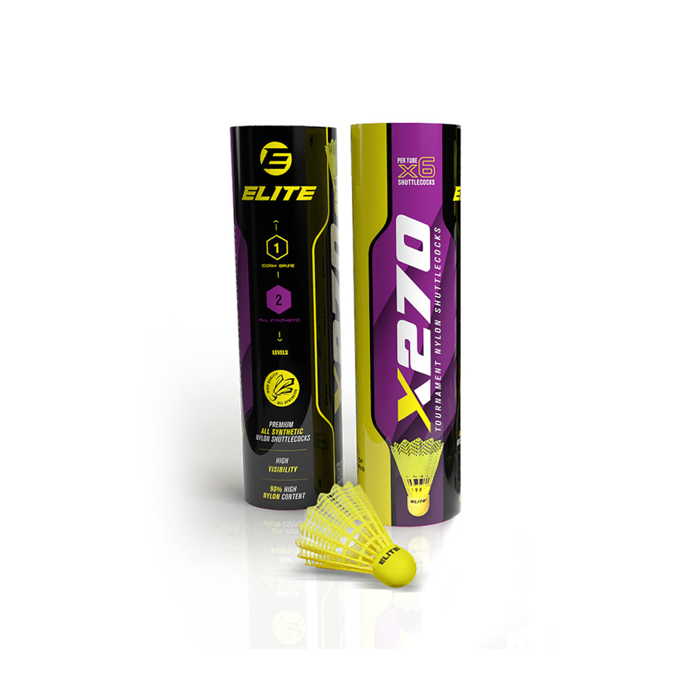 Elite x270 Tournament Synthetic Nylon Shuttlecocks