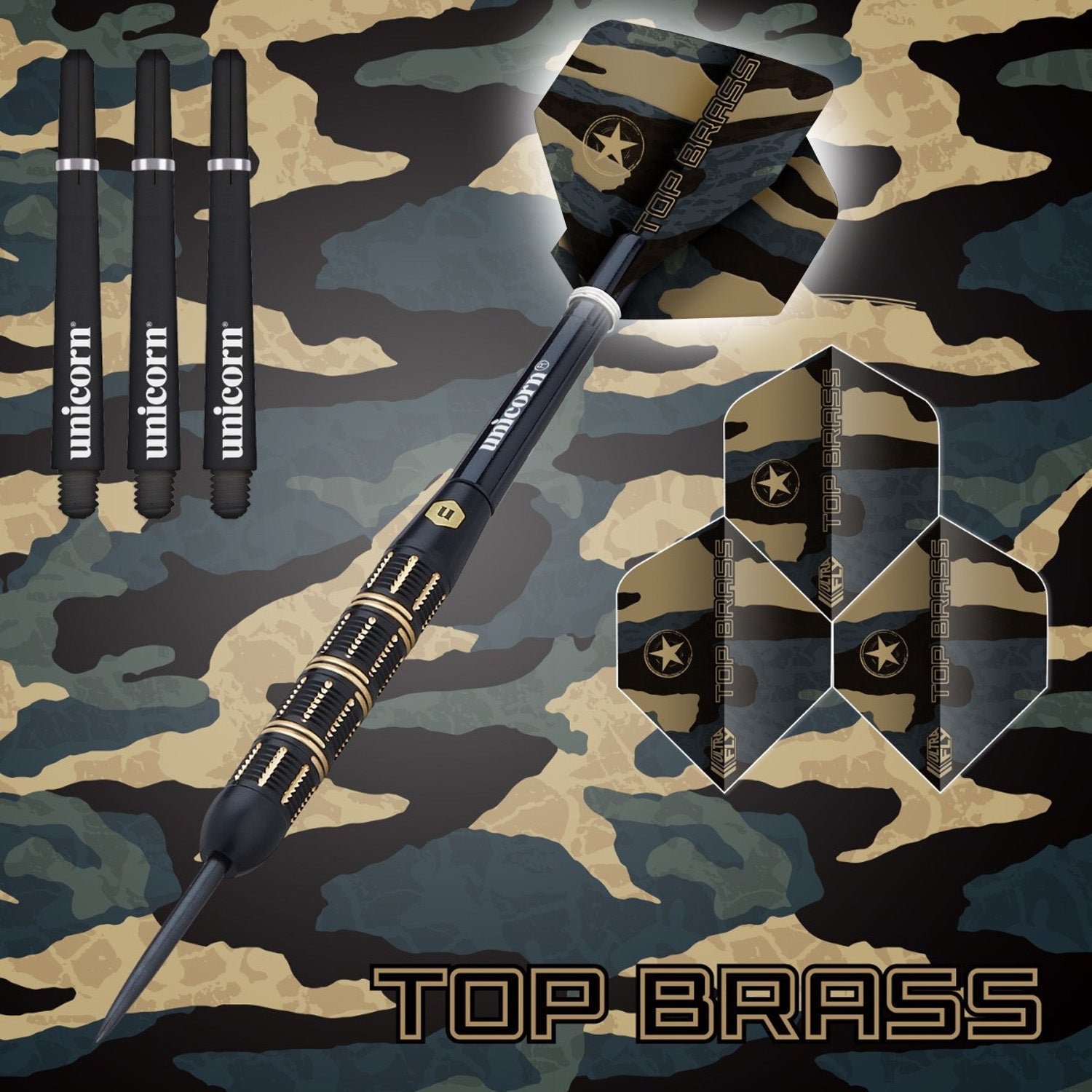 Unicorn Top Brass 3 Dart Set