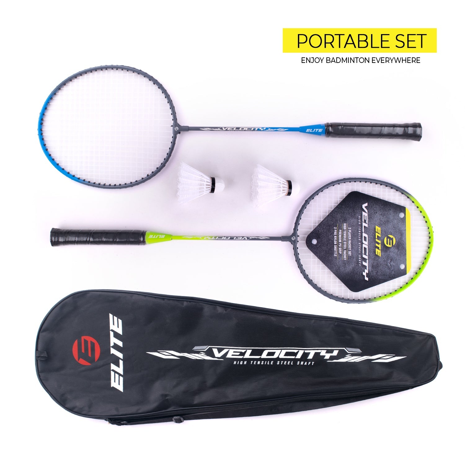 Elite Velocity 2 Player Badminton Set with Carry Bag