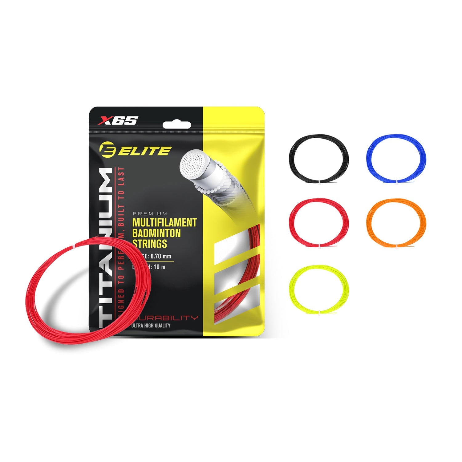 Elite 70mm Gauge Titanium Badminton Strings