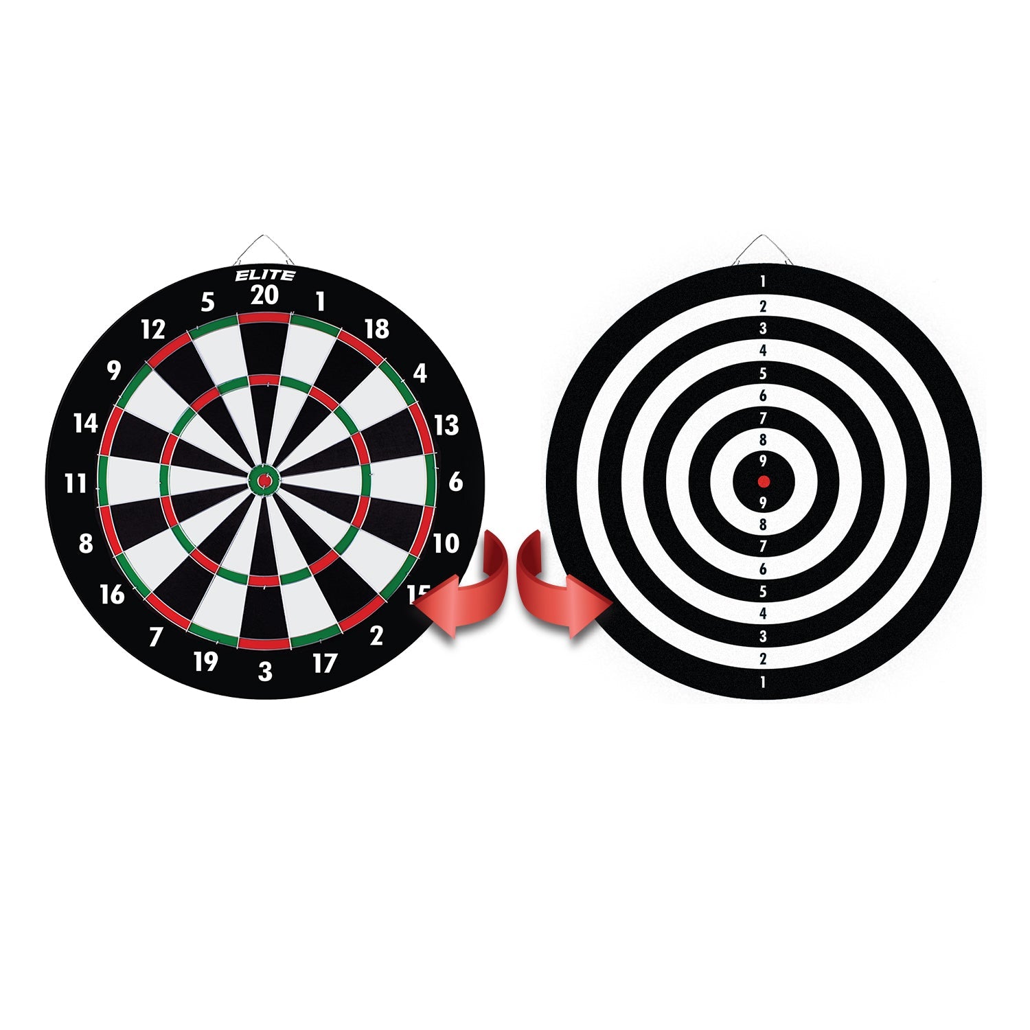 Elite Dual Play Official Size Paper Dartboard with 6pcs Darts