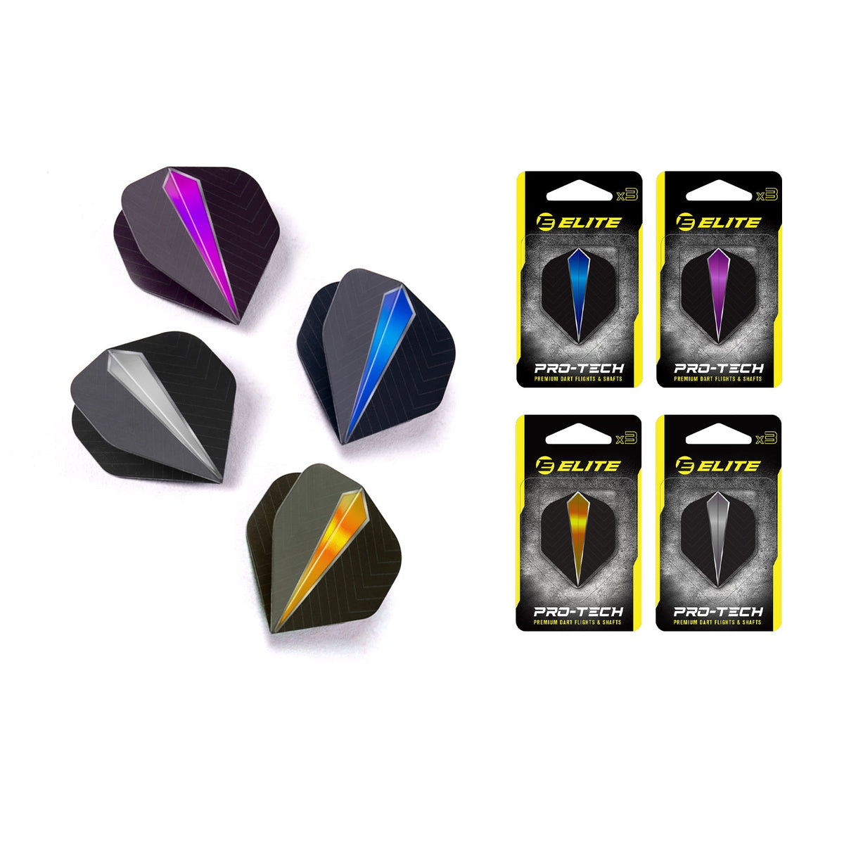 Elite Pro-tech Diamond Dart Flights 4 sets ( 3 Pcs per set )