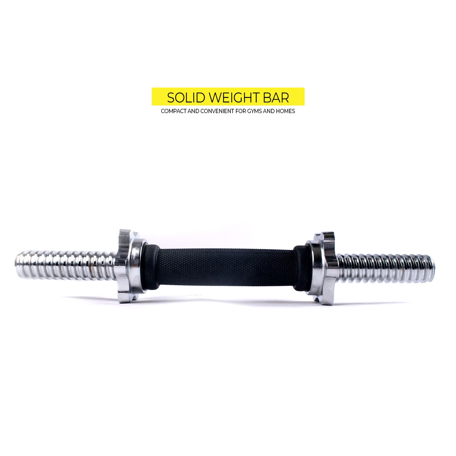 Elite Chrome Short Bar with Rubber Grip Handle