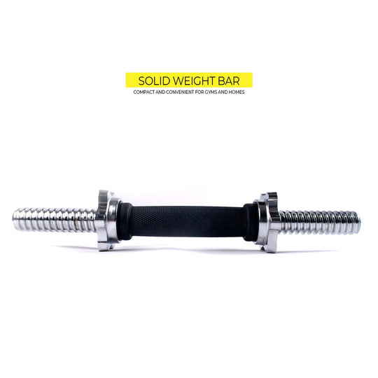 Elite Chrome Short Bar with Rubber Grip Handle