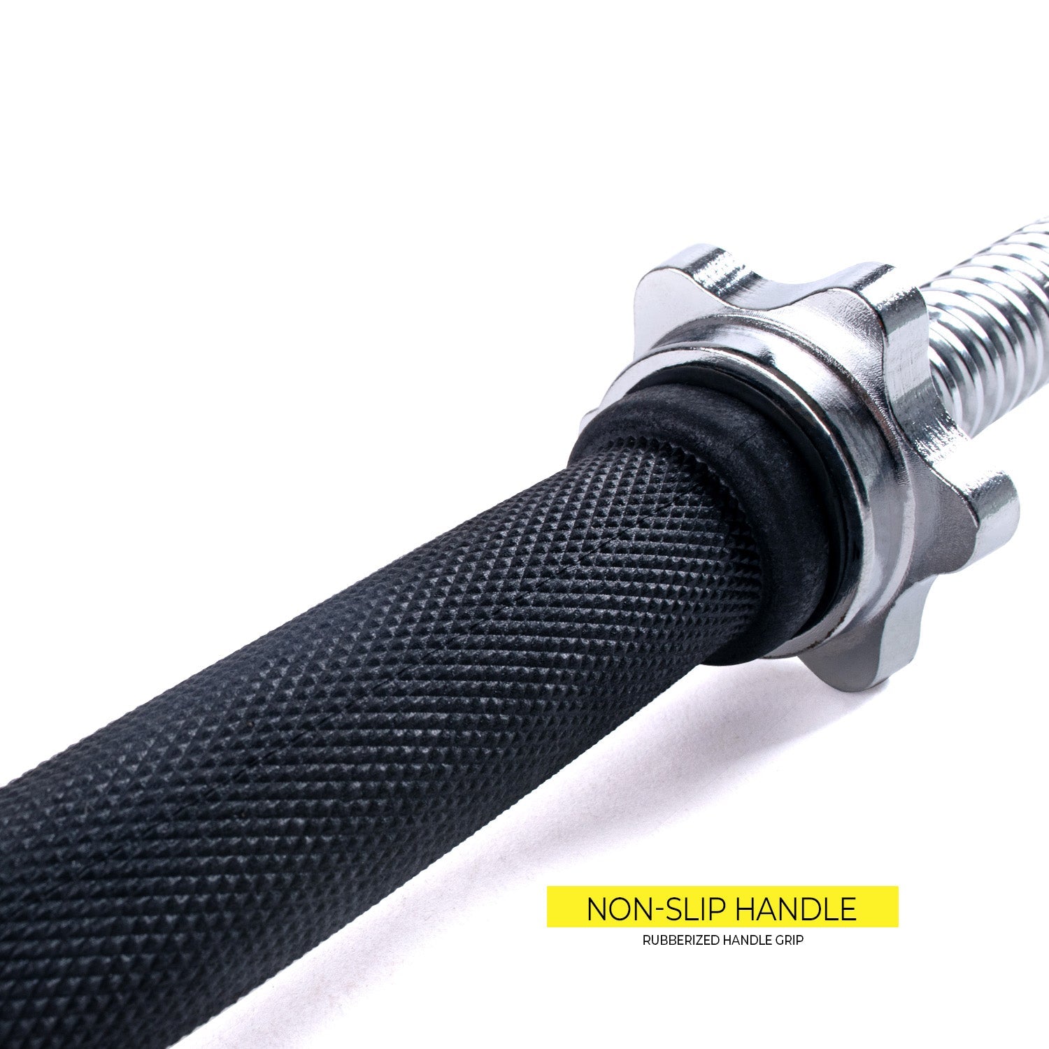 Elite Chrome Short Bar with Rubber Grip Handle