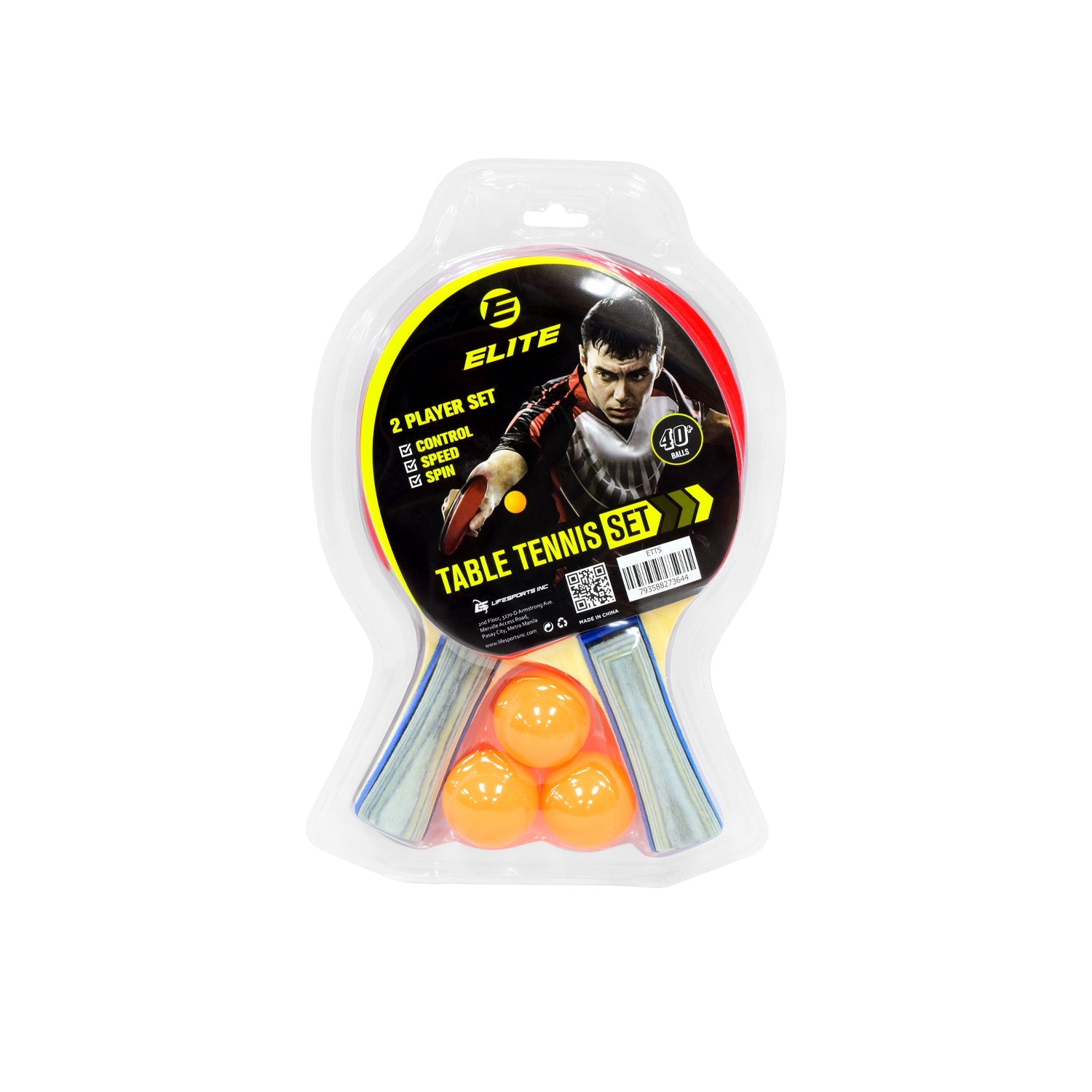Elite 2 Player Set Table Tennis Bats