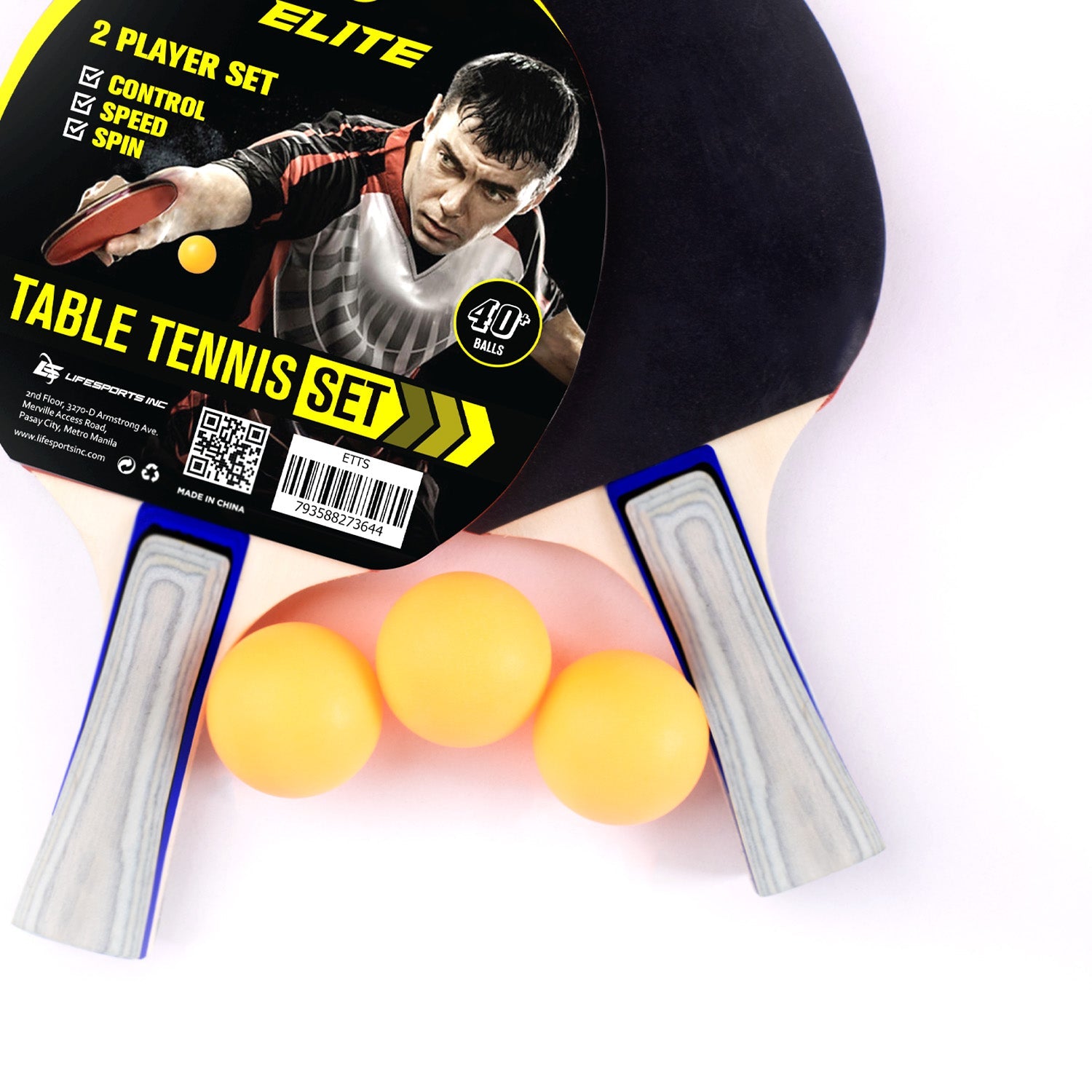 Elite 2 Player Set Table Tennis Bats