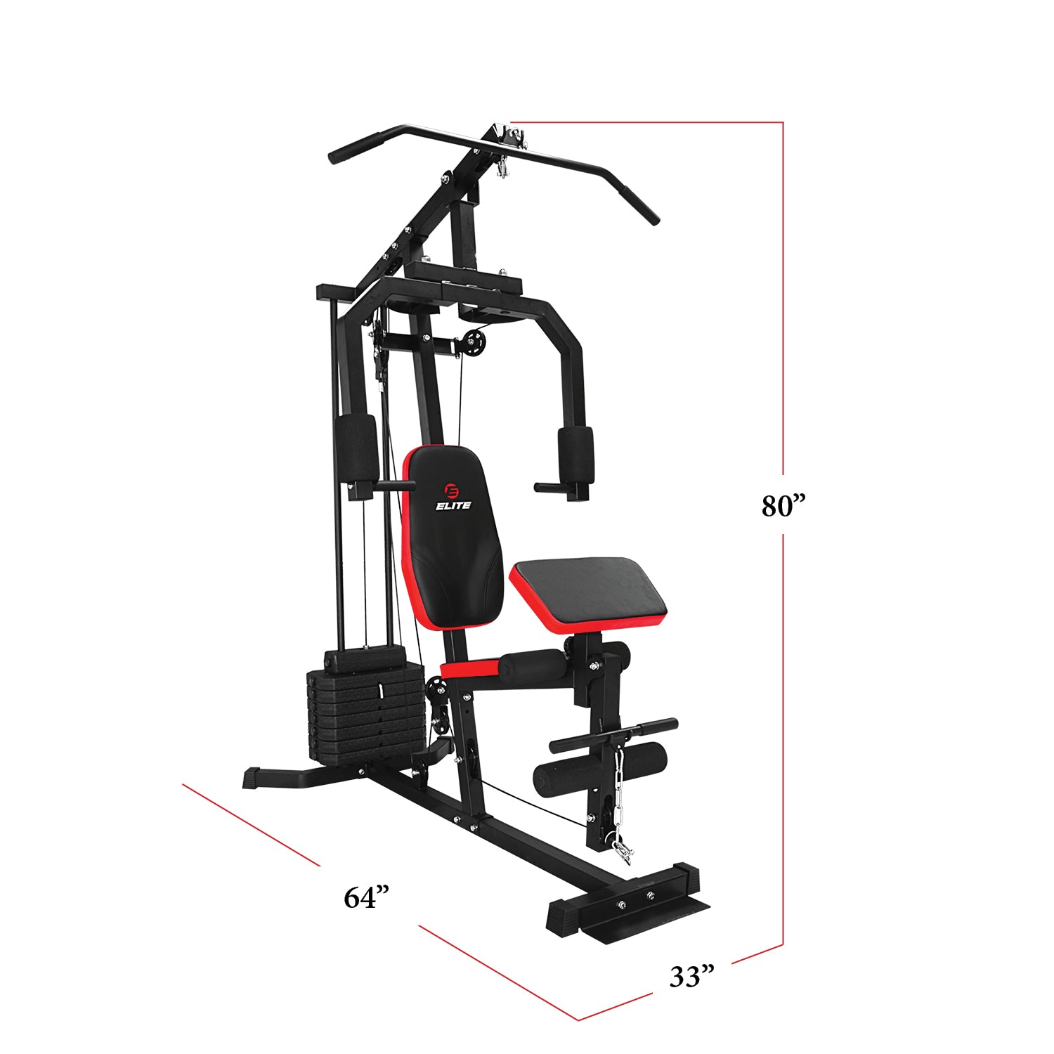 Elite Fitness Home Gym with Curl Pad
