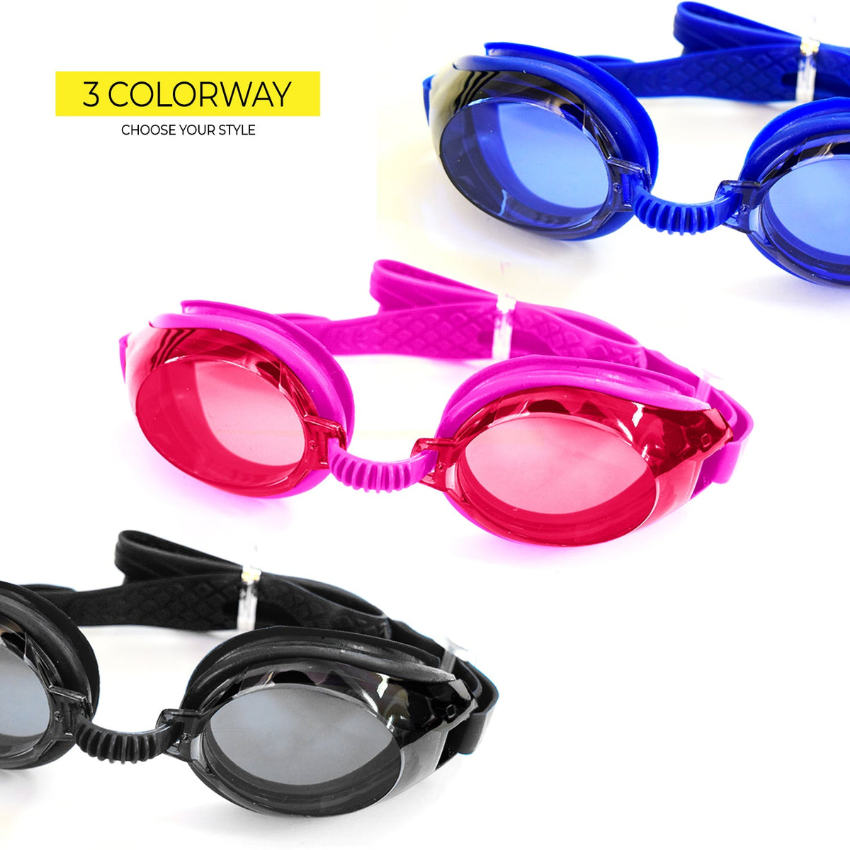 Elite Swimming Goggles Pink F268