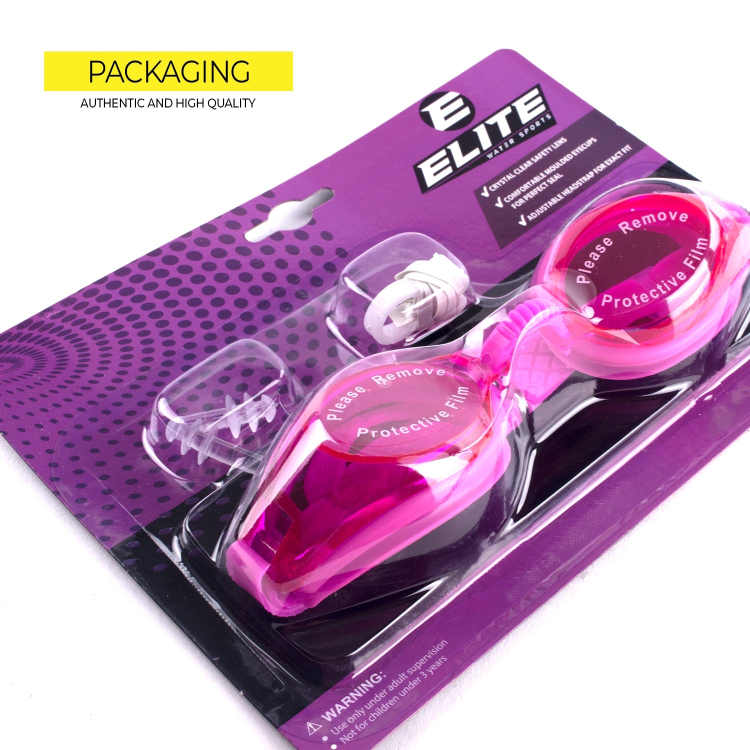 Elite Swimming Goggles Pink F268