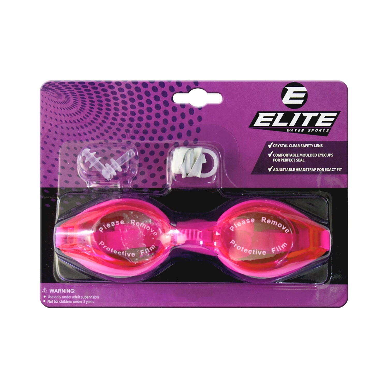 Elite Swimming Goggles Pink F268
