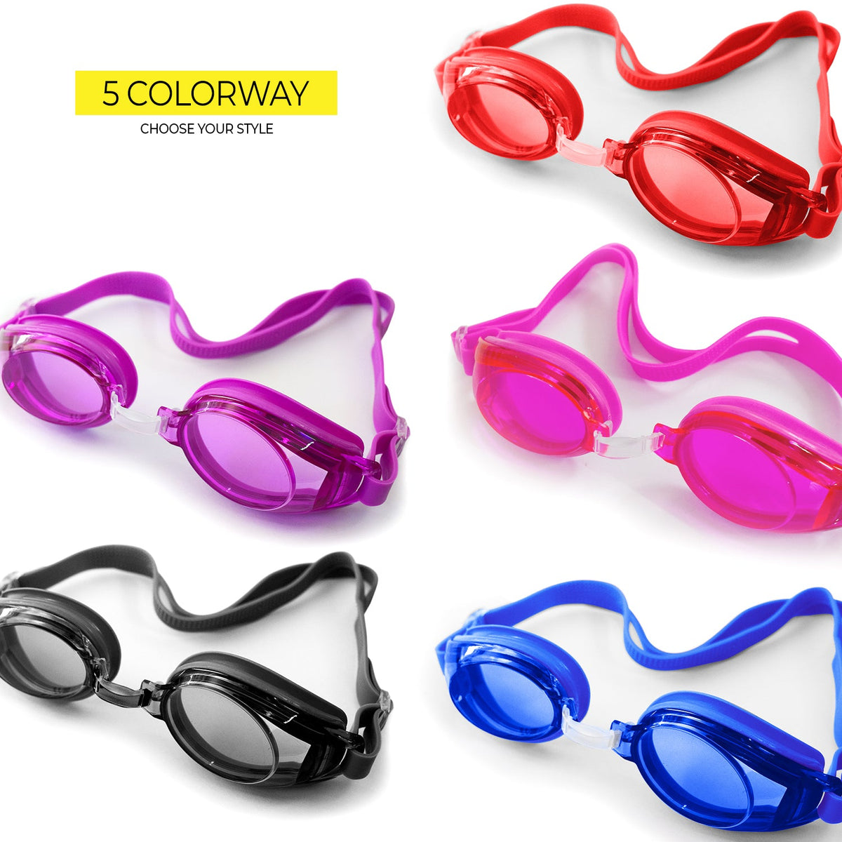 Elite Swimming Goggles Black F308