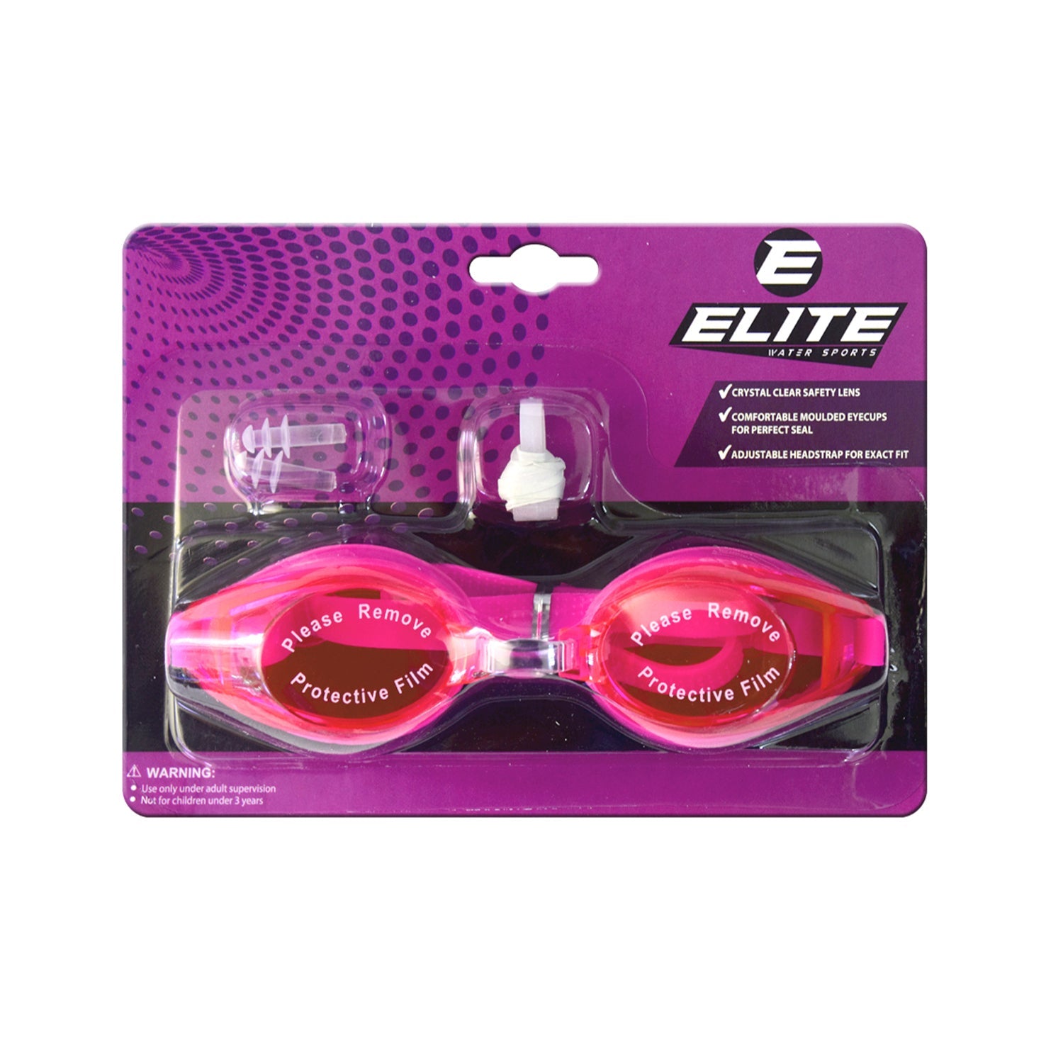 Elite Swimming Goggles Pink F308