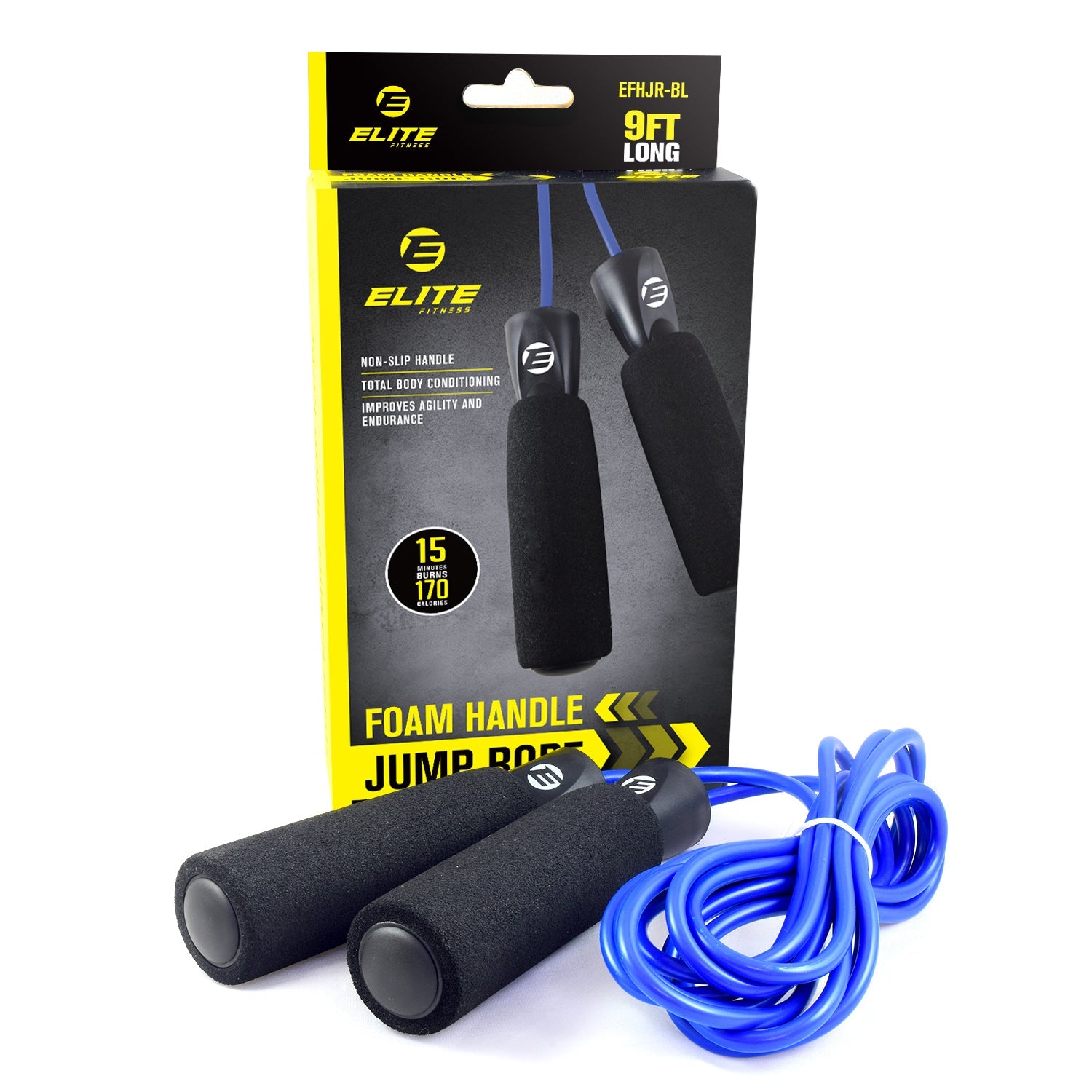 Elite 9ft Fitness Foam Handle Jump Rope