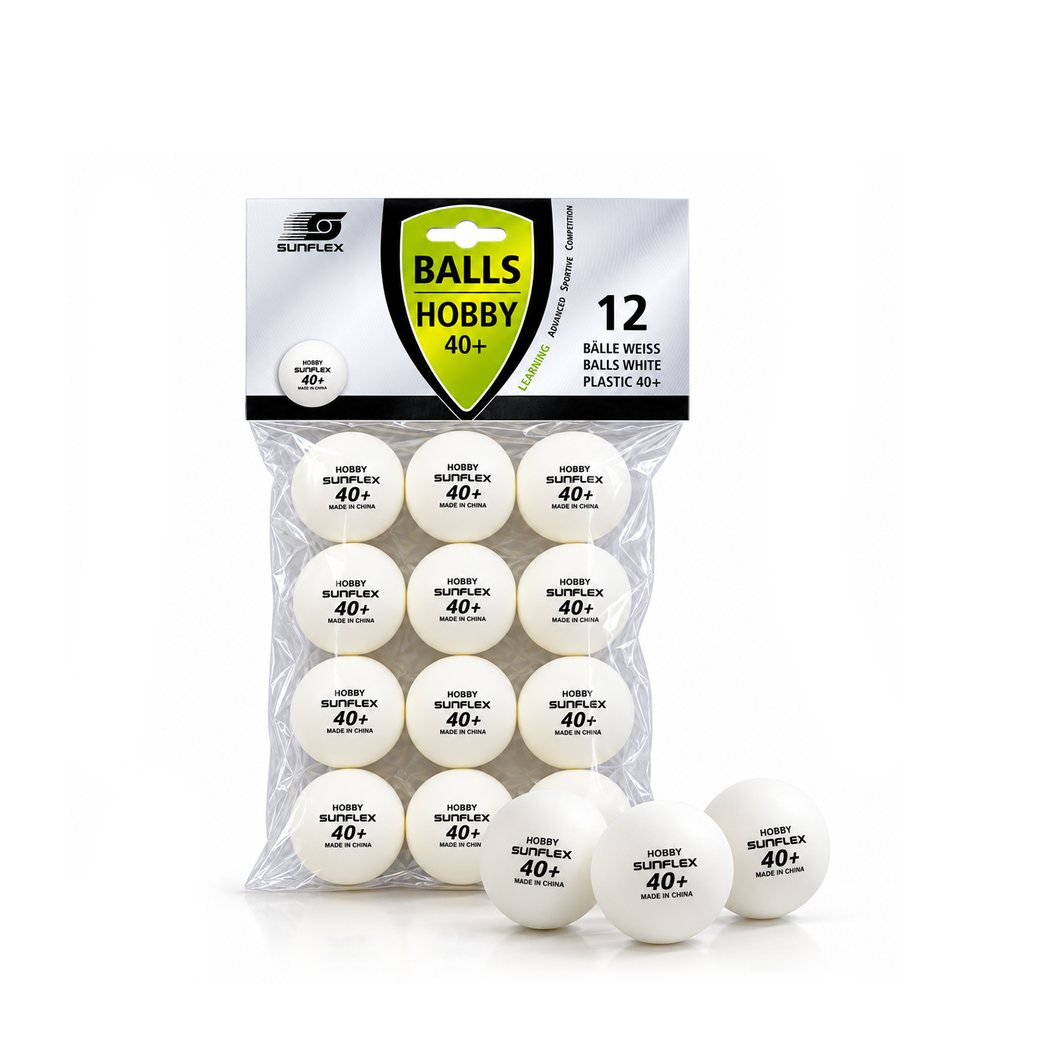 Sunflex Hobby Table Tennis Balls - 12 pcs.
