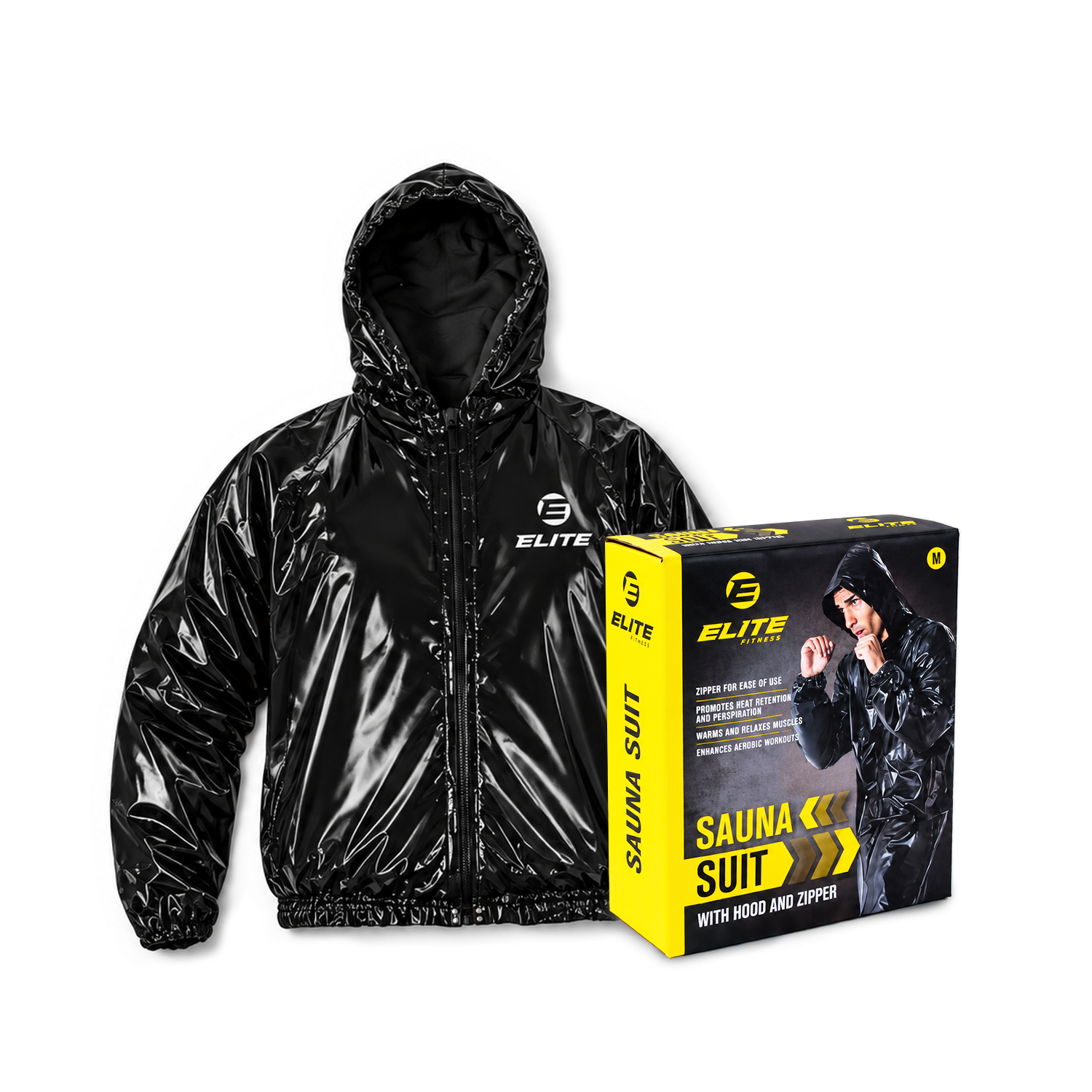 Elite Fitness Sauna Suit with Hood and Zipper