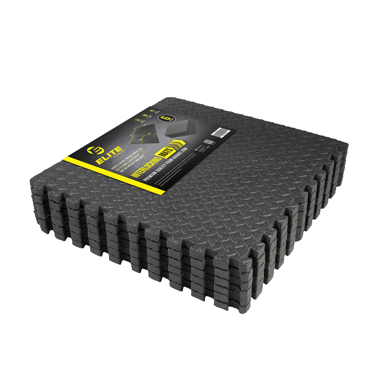 Elite Interlocking Mat 6pcs/set 60x60 Black