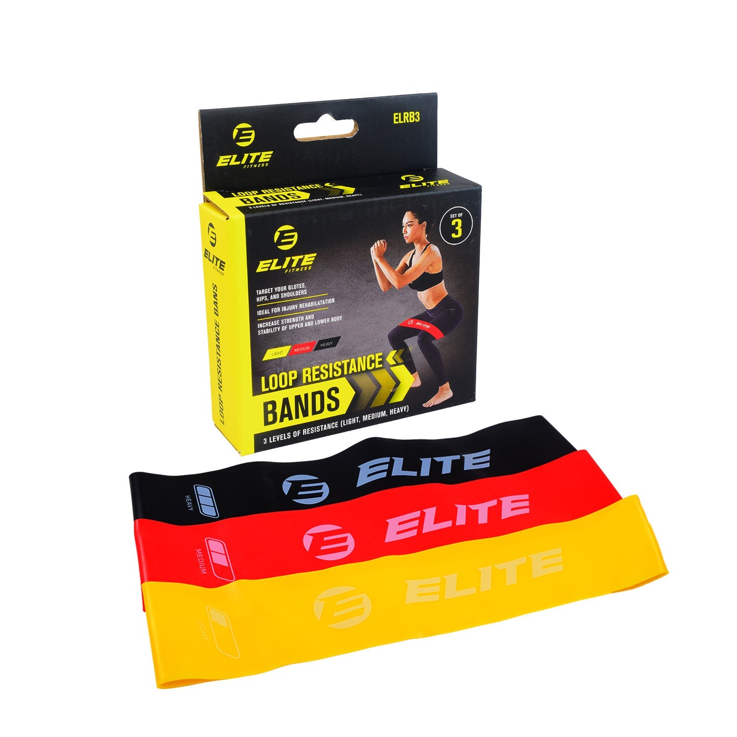 Elite Loop Resistance Bands Set of 3 Light | Medium | Heavy
