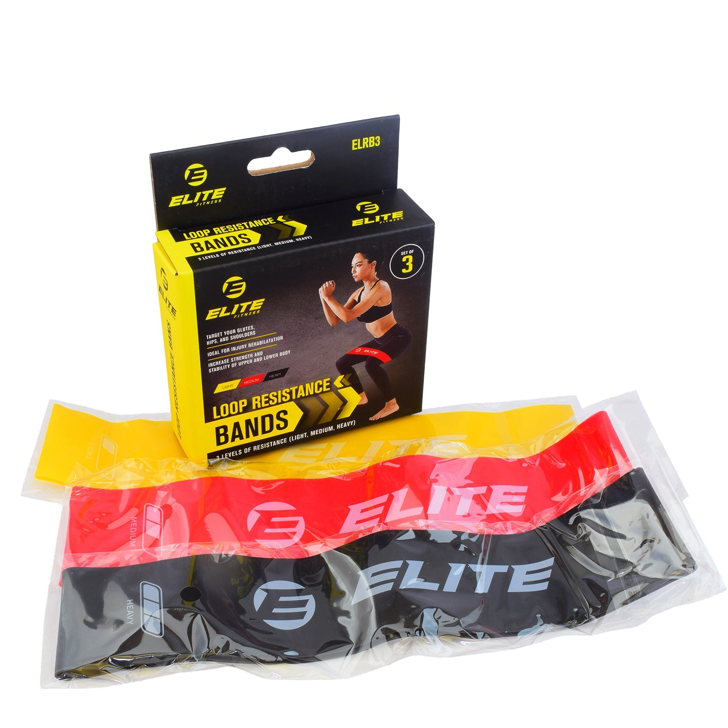 Elite Loop Resistance Bands Set of 3 Light | Medium | Heavy