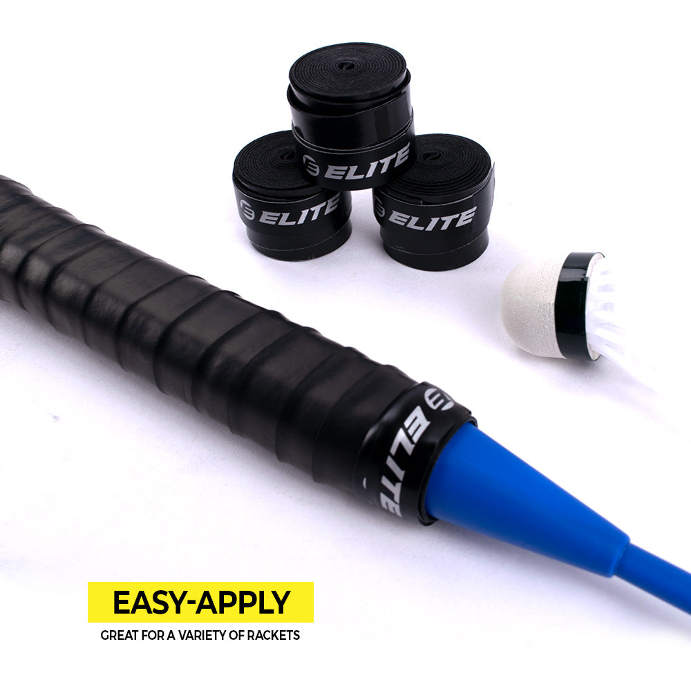 Elite Ergo+ Premium Racket Overgrip Black 60pcs