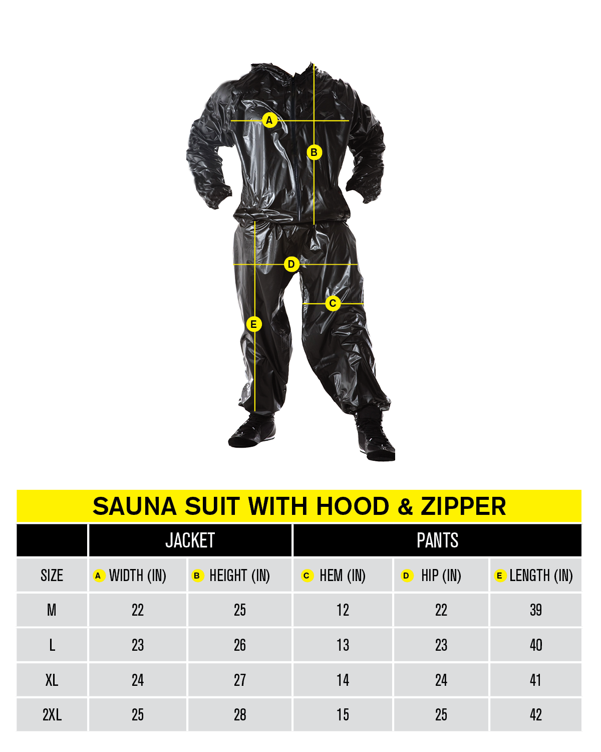 Elite Fitness Sauna Suit with Hood and Zipper