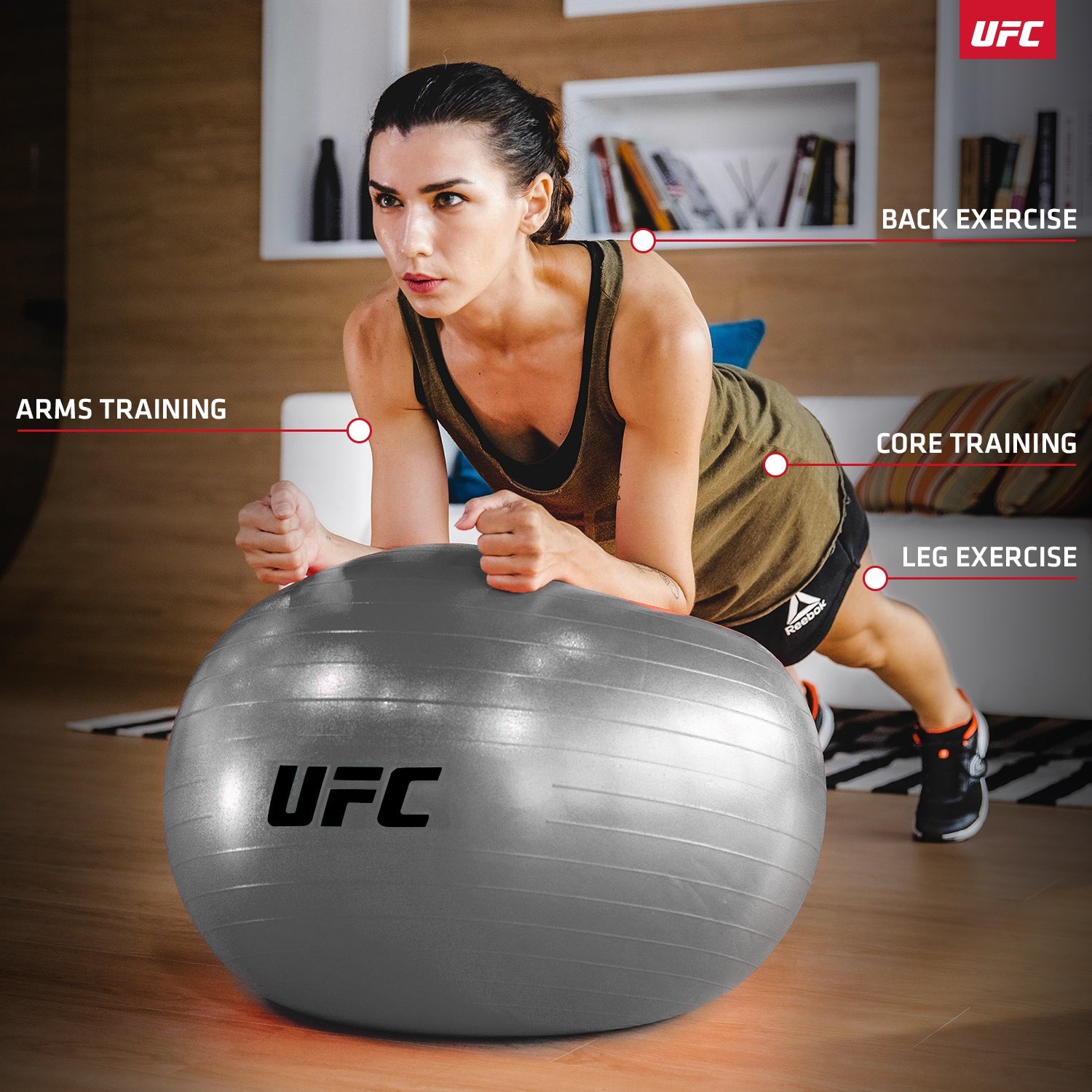 UFC Fitness Exercise Ball with FREE Pump - 55 cm