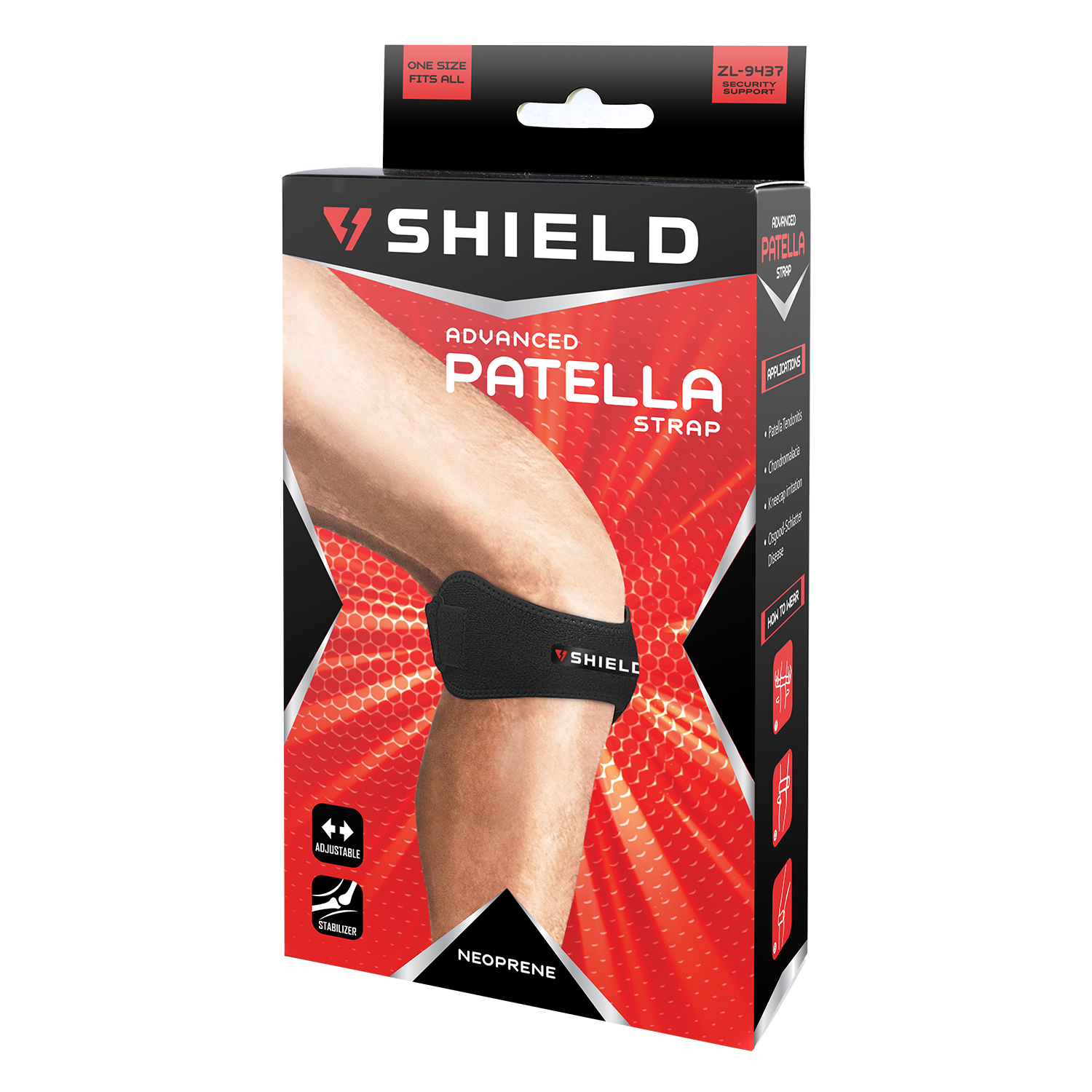 Shield ZL9437 Neoprene Advanced Patella Knee Strap