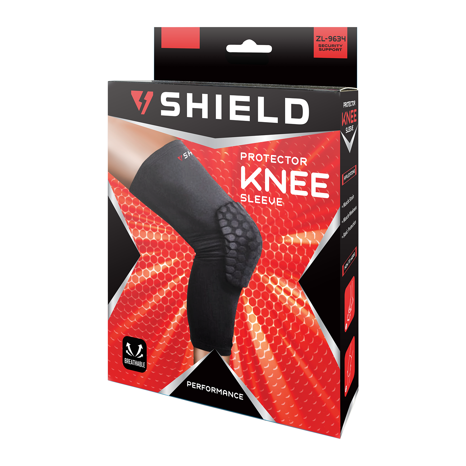 Shield ZL9634 Padded Honeycomb Knee Sleeve Protector