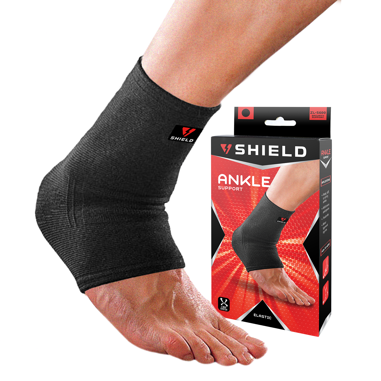 Shield ZL5600 Elastic Ankle Support - 1pc