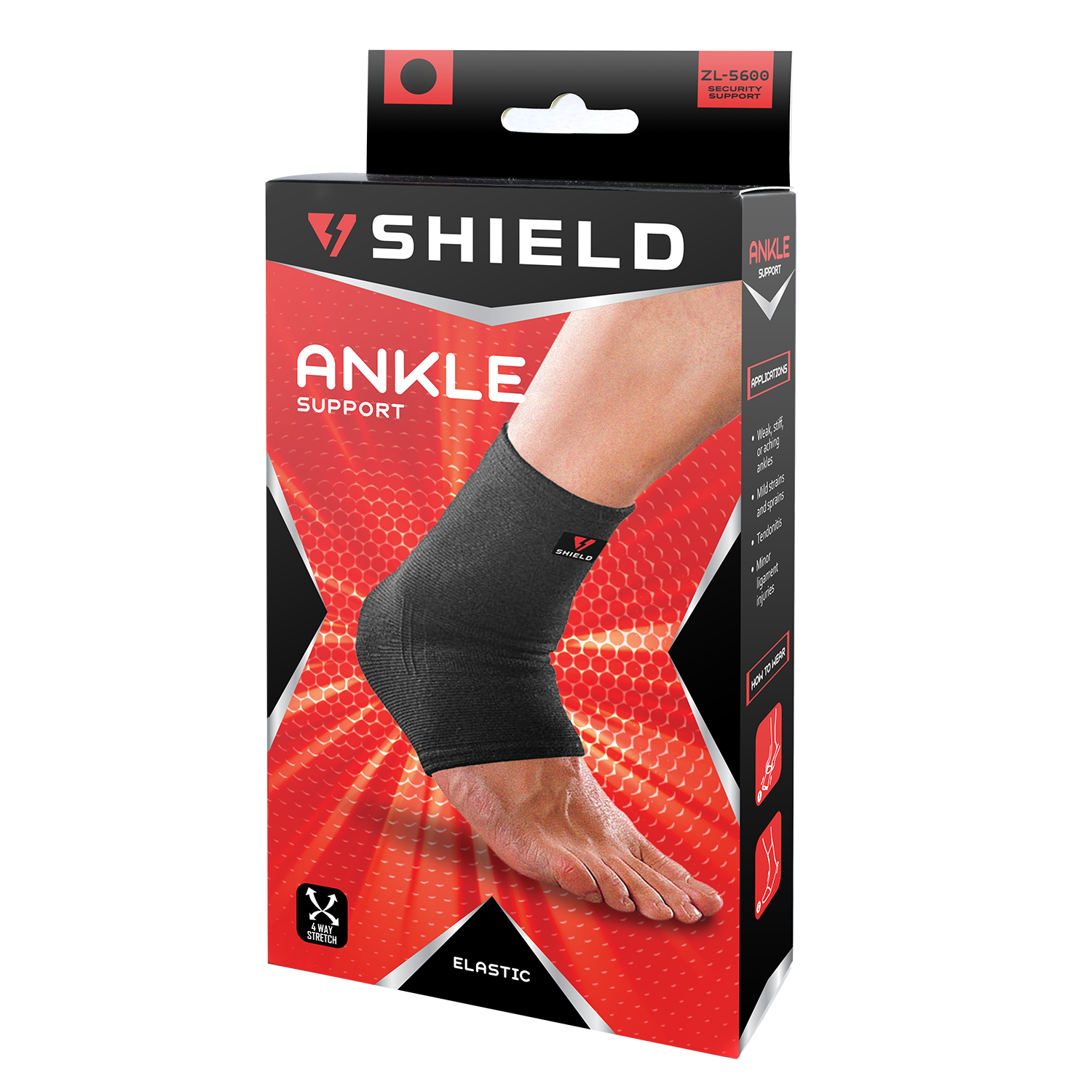 Shield ZL5600 Elastic Ankle Support - Pair
